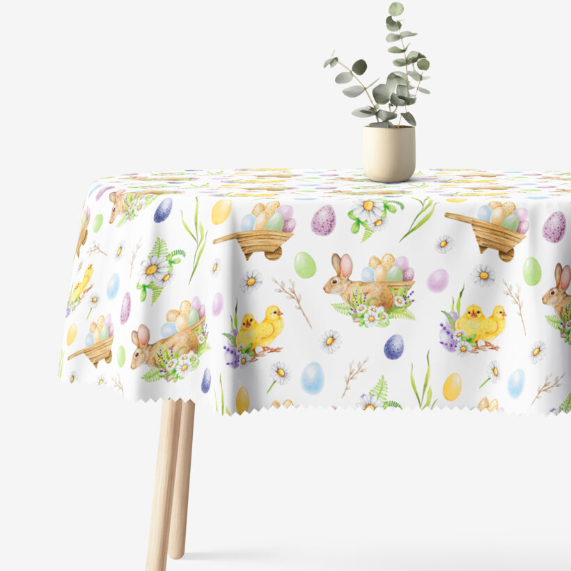 Ostern Ovale Tischdecke Teflon - Ostersymbole