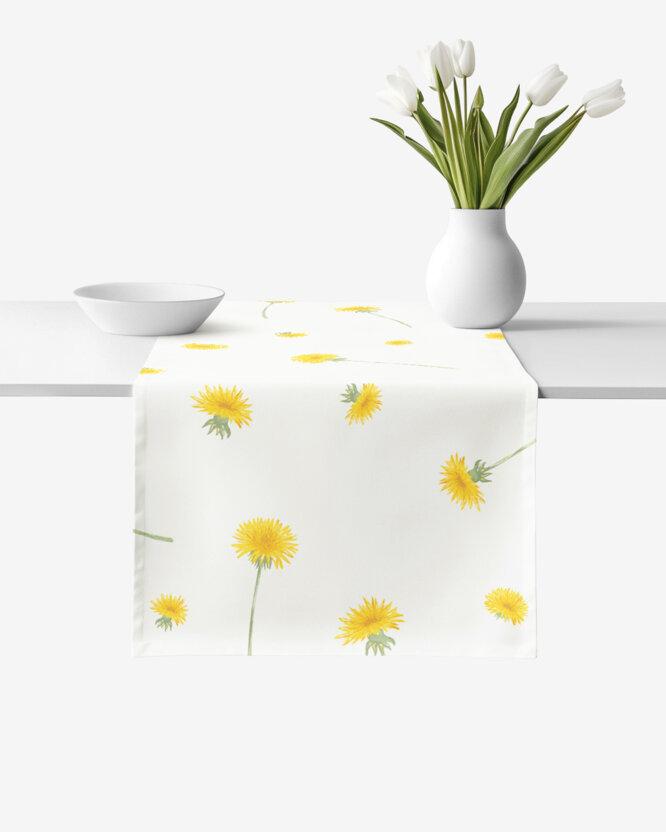 Tischläufer aus 100% Baumwolle - Löwenzahn