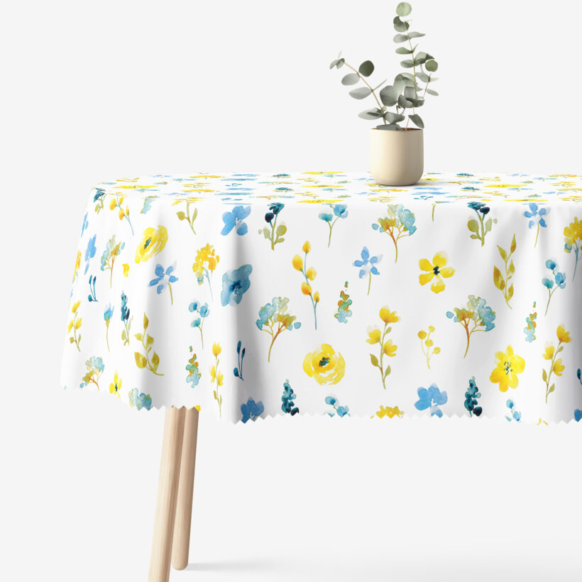 Ovale Tischdecke Teflon - frische Wiese
