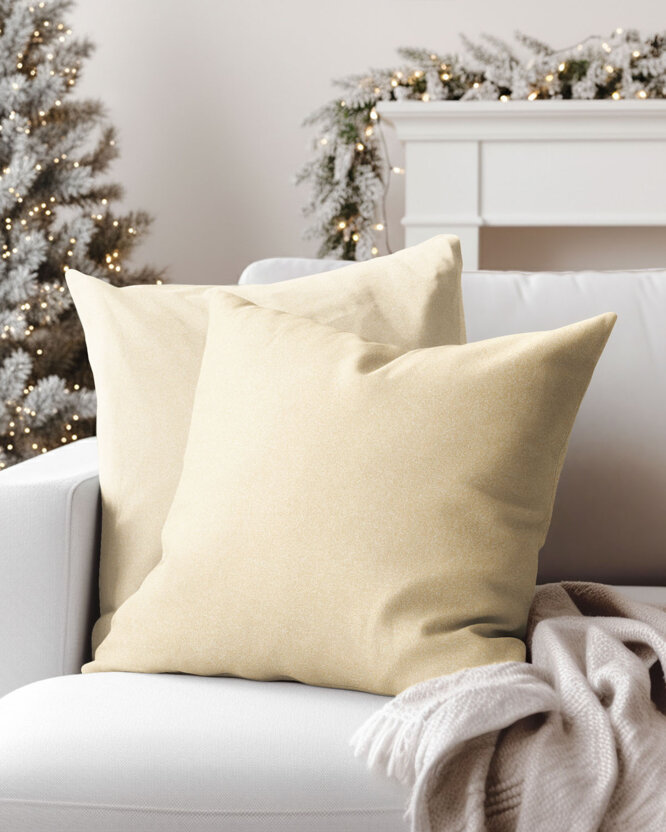 Exklusiver Weihnachts-Kissenbezug - goldfarbe mit Glitzereffekt