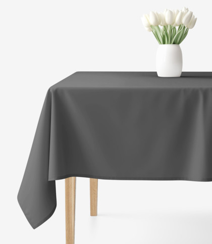 Eckige Tischdecke 100% Baumwolle - dunkelgrau