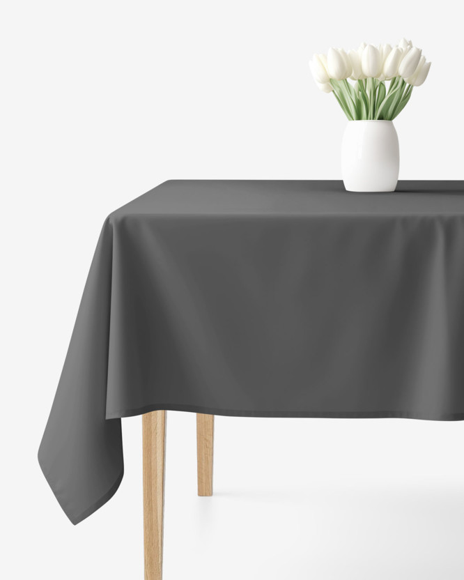 Eckige Tischdecke 100% Baumwolle - dunkelgrau