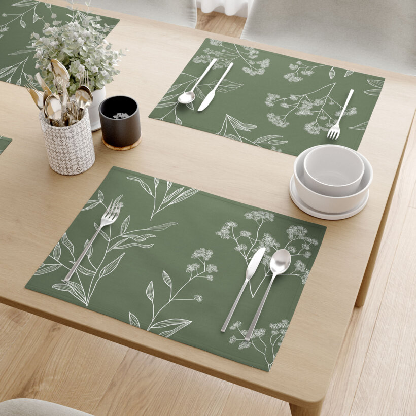 Tischset 100% Baumwolle - Kräuterblätter - 2 Stück