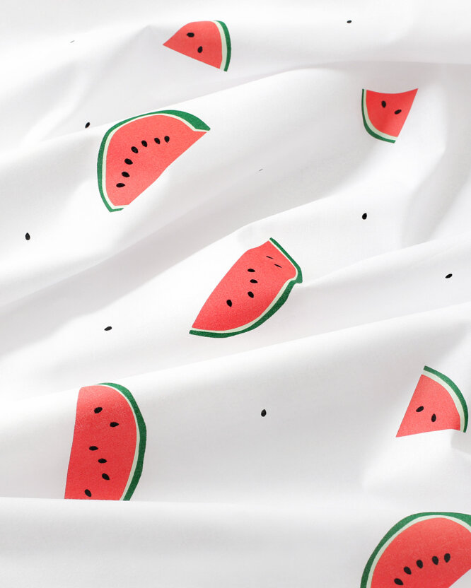 Runde Tischdecke 100% Baumwolle - Melone