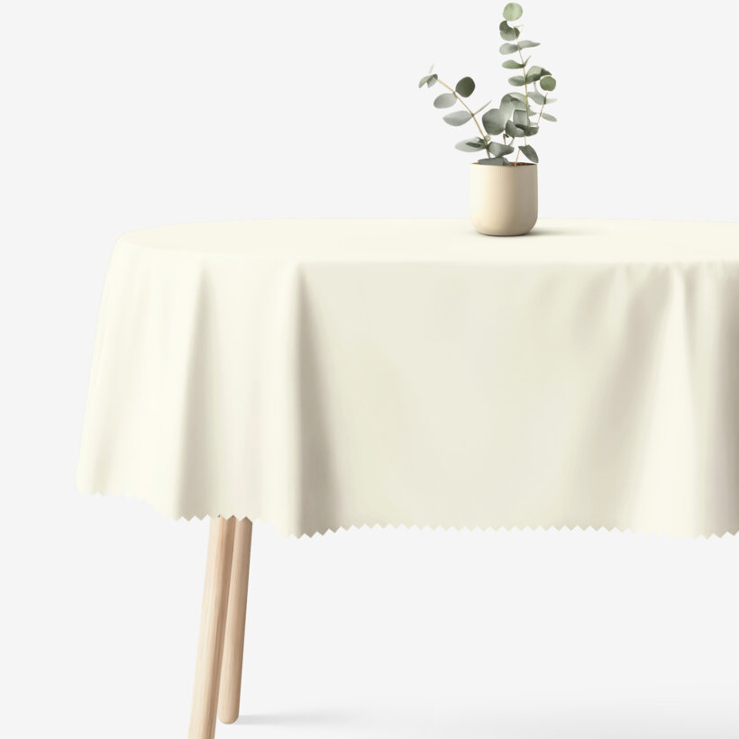 Ovale Tischdecke - creme