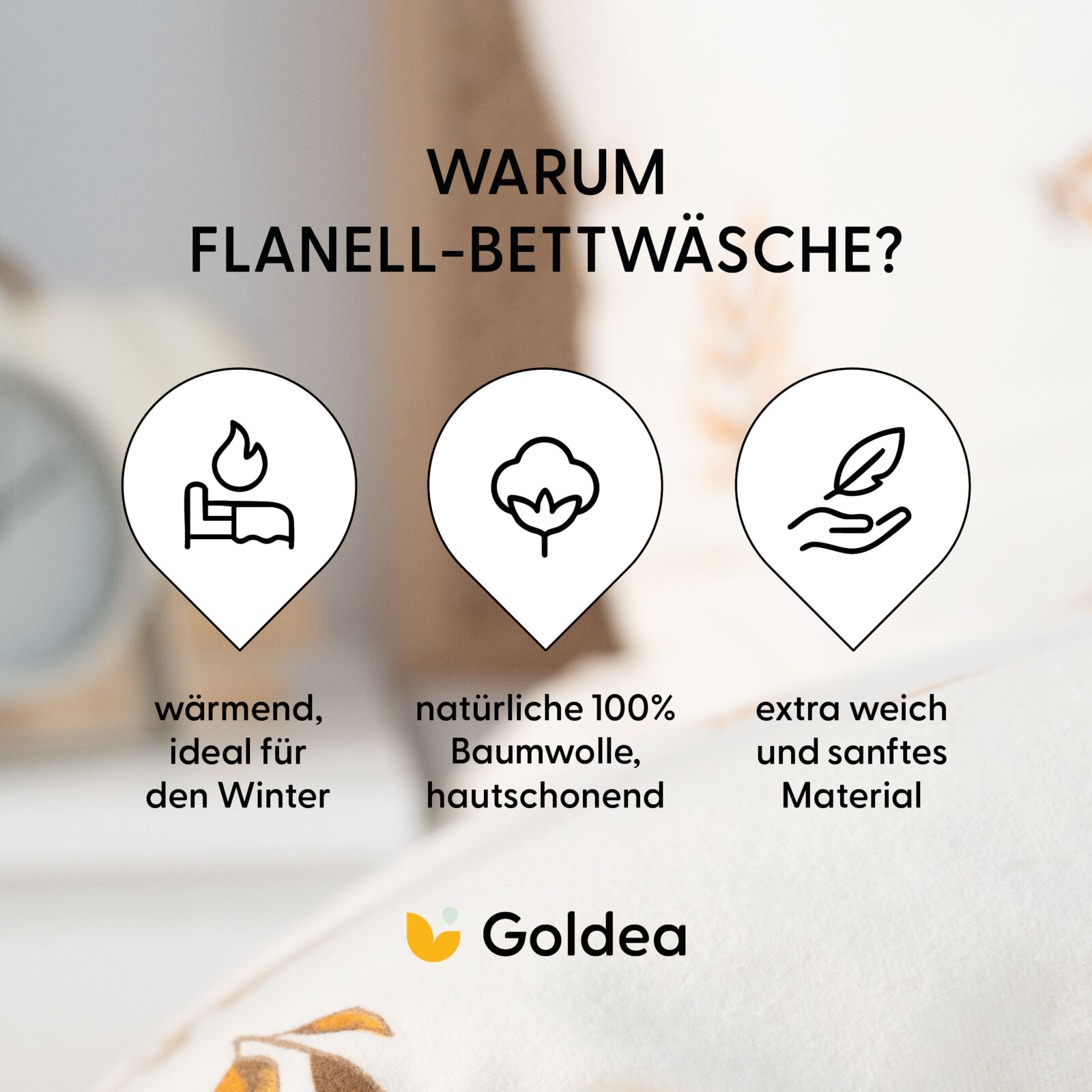 Flanell-Bettwäsche - Herbstkürbisse und Blätter