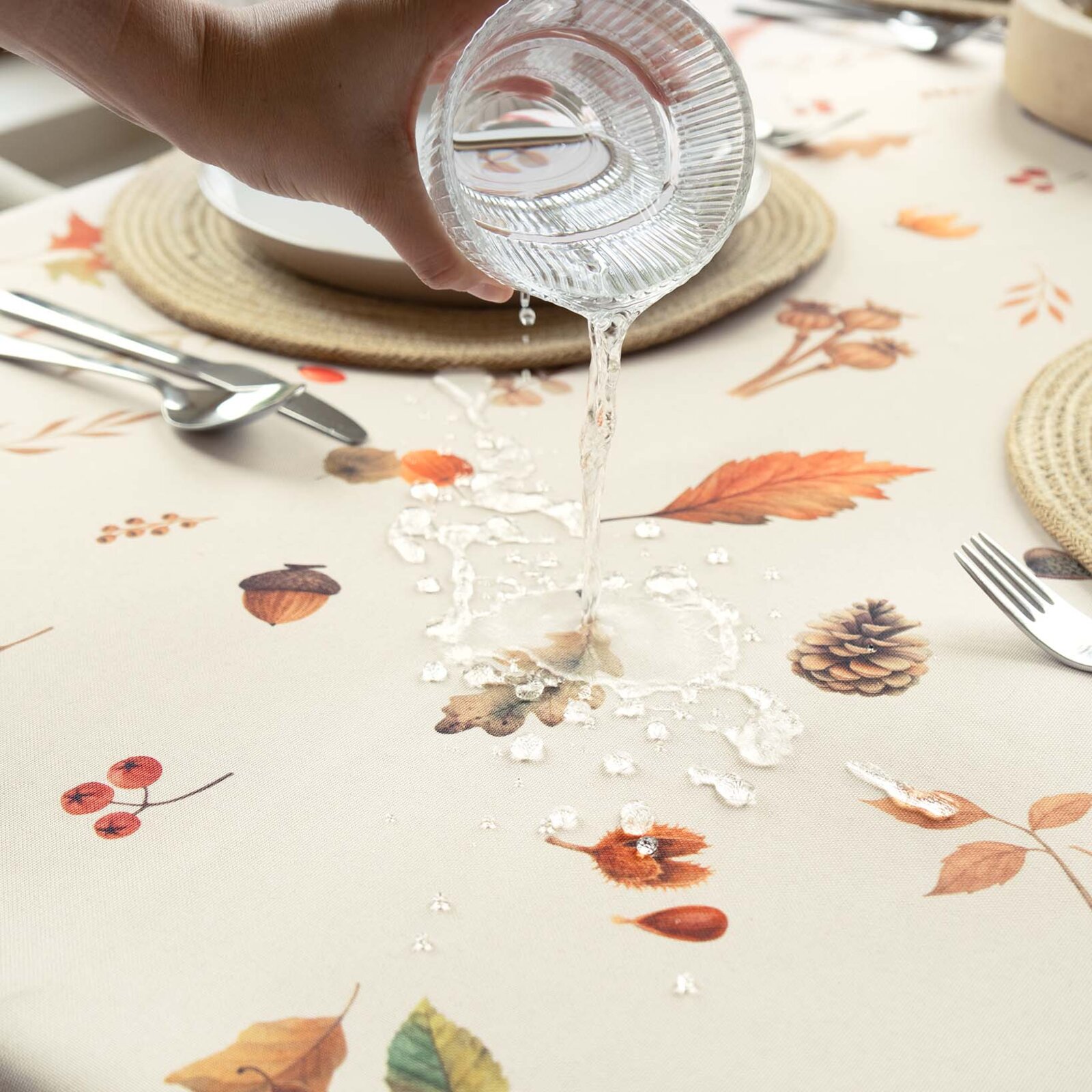 Eckige Tischdecke Teflon - Herbstliche Natur