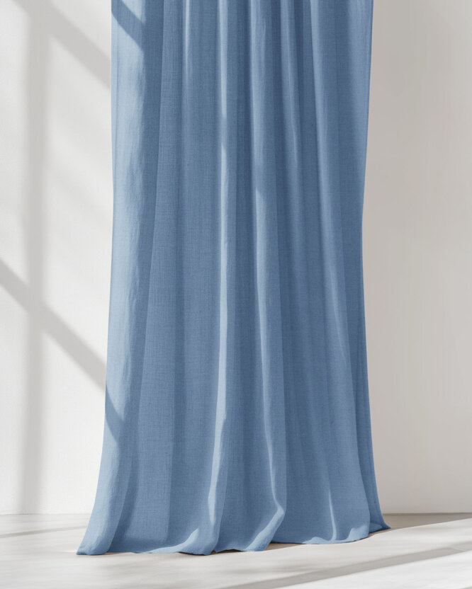 Vorhang aus Leinenmischung - blau