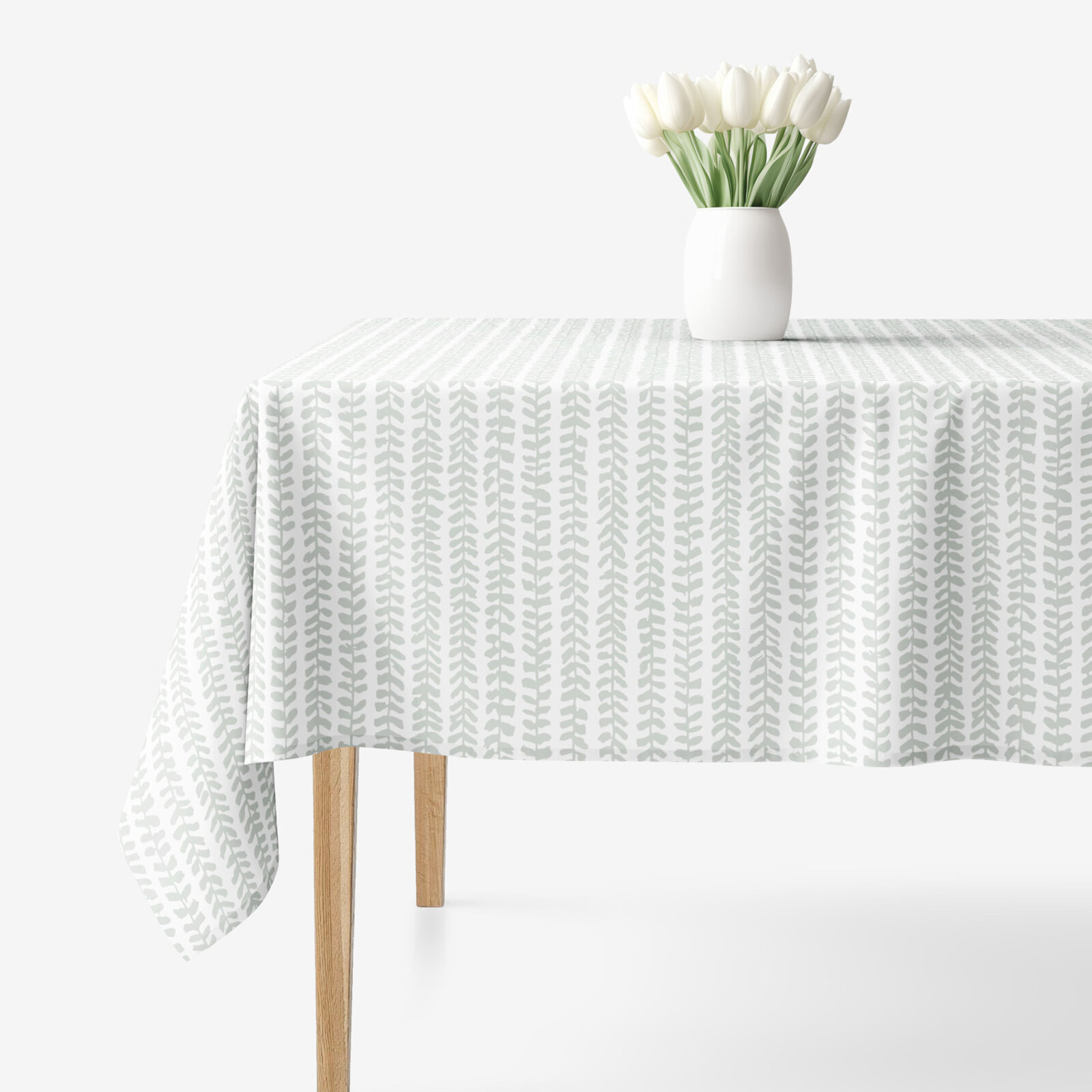 Eckige Tischdecke 100% Baumwolle - Skandinavische Blätter