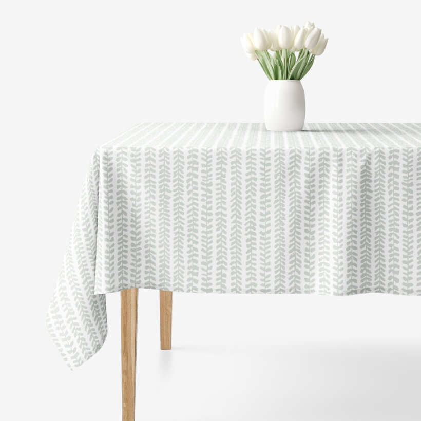 Eckige Tischdecke 100% Baumwolle - Skandinavische Blätter