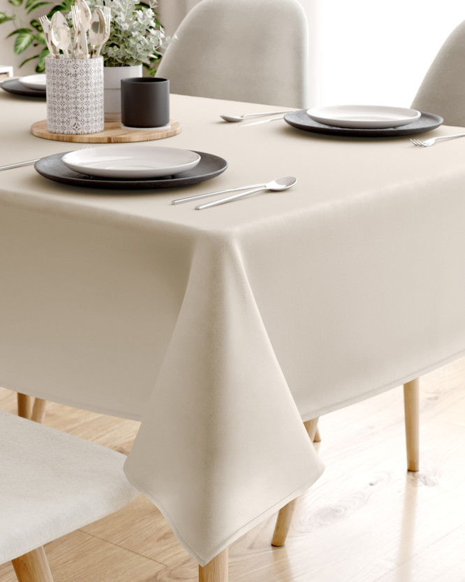 Eckige Tischdecke 100% Baumwolle - latte
