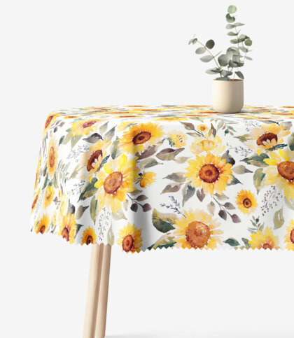 Ovale Tischdecke Teflon - Sonnenblumen