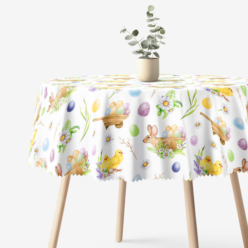 Ostern Runde Tischdecke Teflon - Ostersymbole