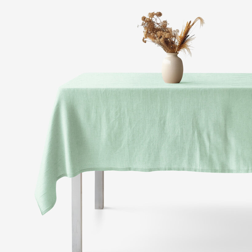 Quadratische Tischdecke aus Leinenmischung - hellmint