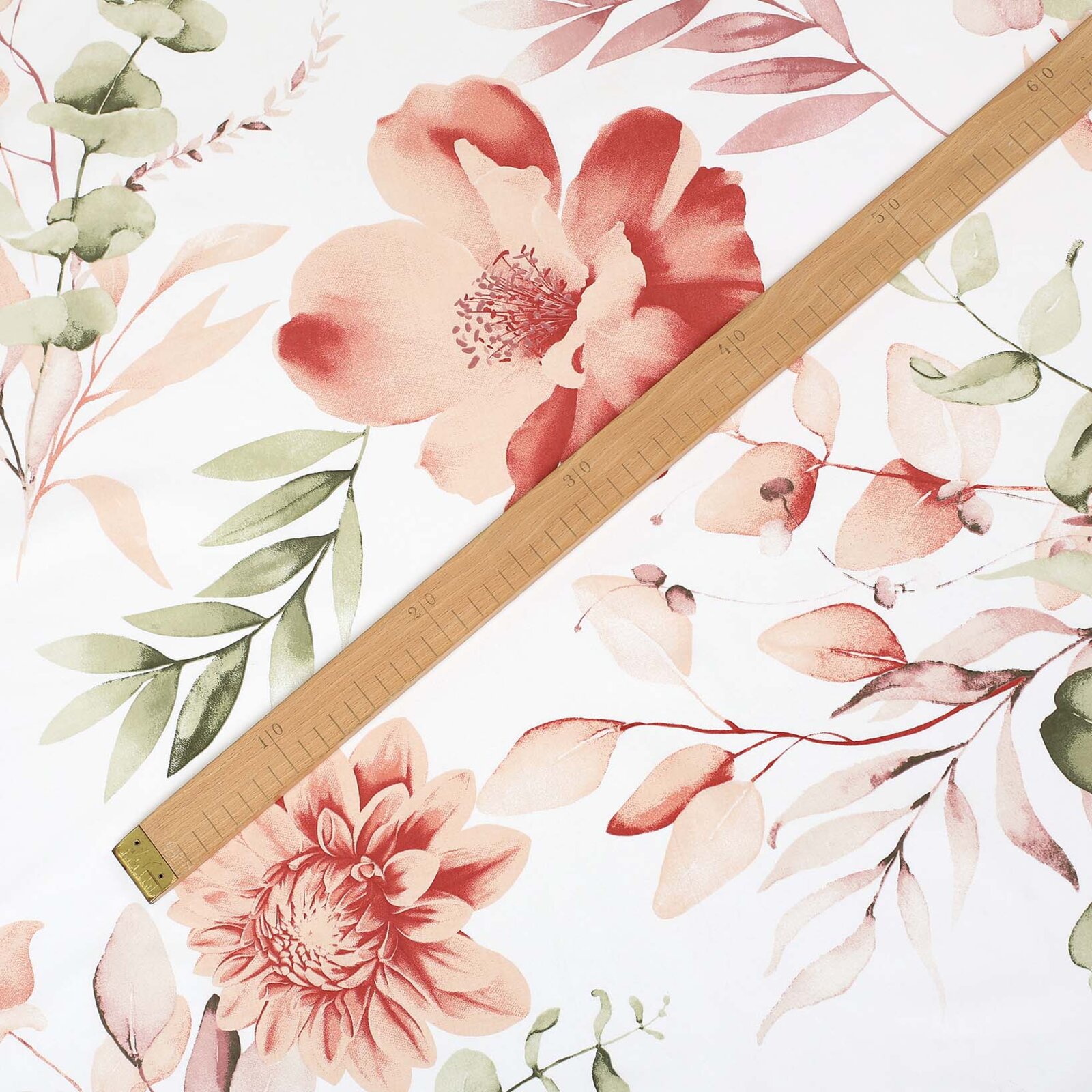 Baumwollstoff Deluxe - aquarelle Blumen