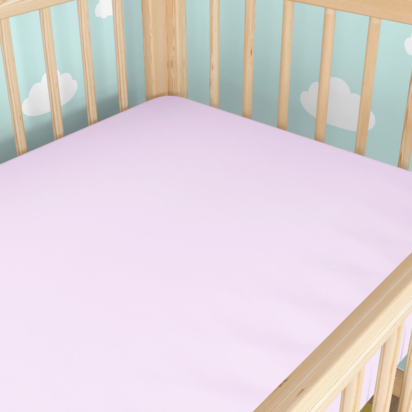 Spannbetttuch aus Baumwolle für Babybetten - lila