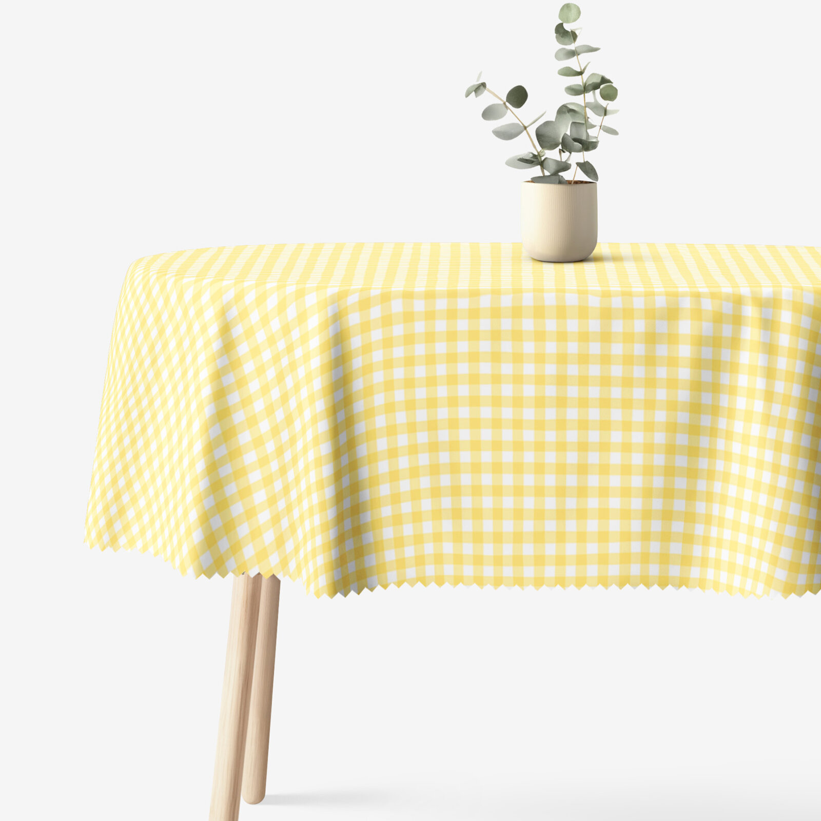 Ovale Tischdecke Teflon - gelbe Würfel