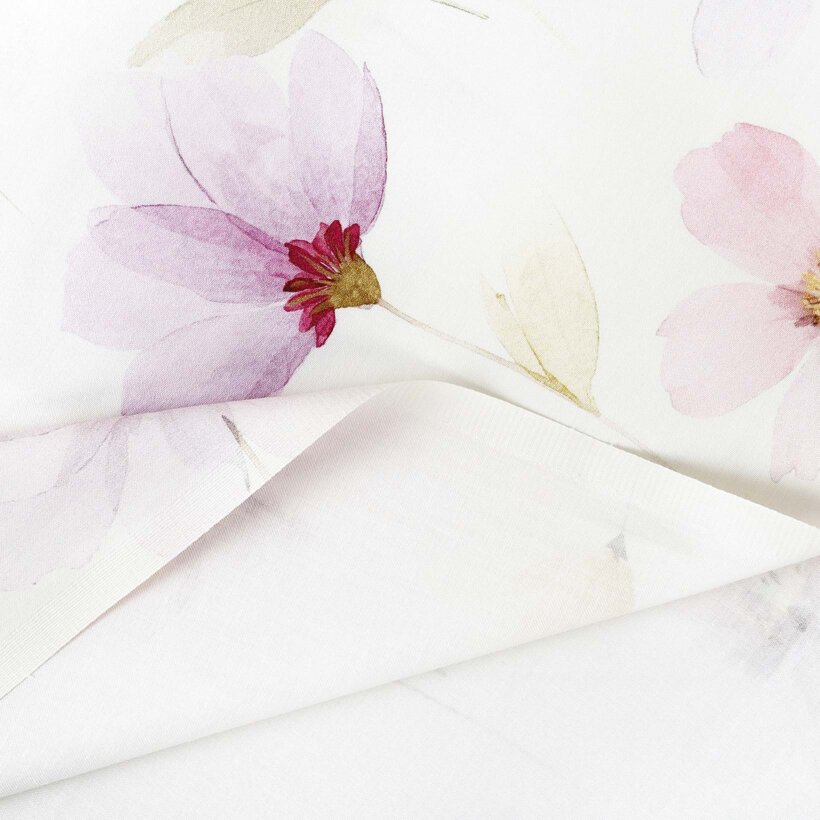 Mako-Satin - Lila Blüten