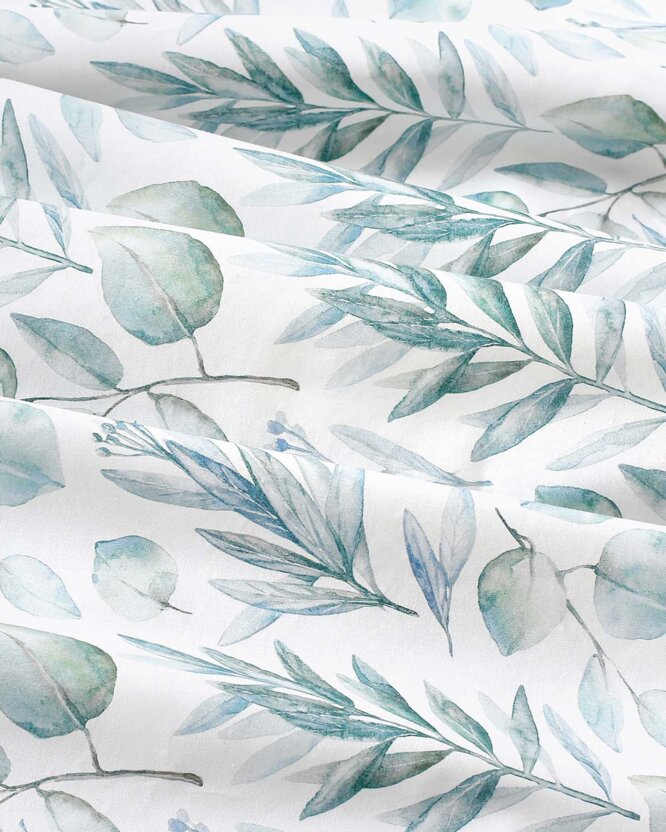 Baumwollstoff Deluxe - aquarelle Blätter