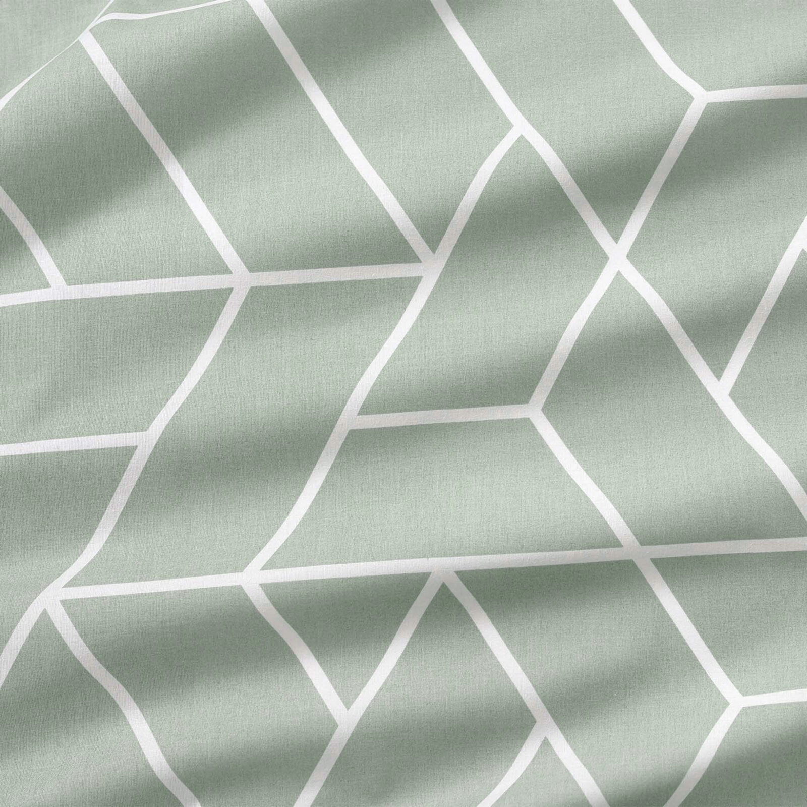 Kissenbezug aus Baumwolle - Mosaik auf Salbeigrün