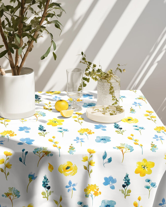 Eckige Tischdecke Teflon - frische Wiese