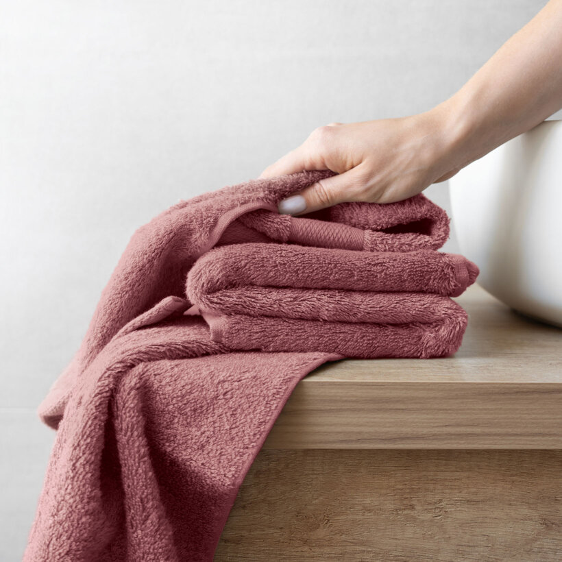 Bambus-Handtuch/Badetuch - burgunderrosa