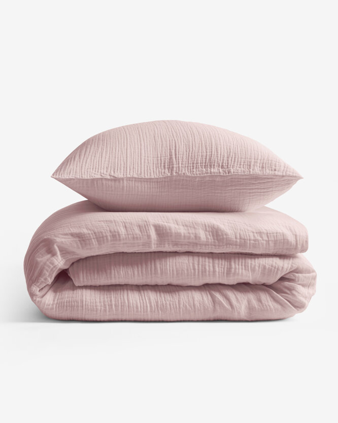 Musselin-Bettwäsche – pastellrosa