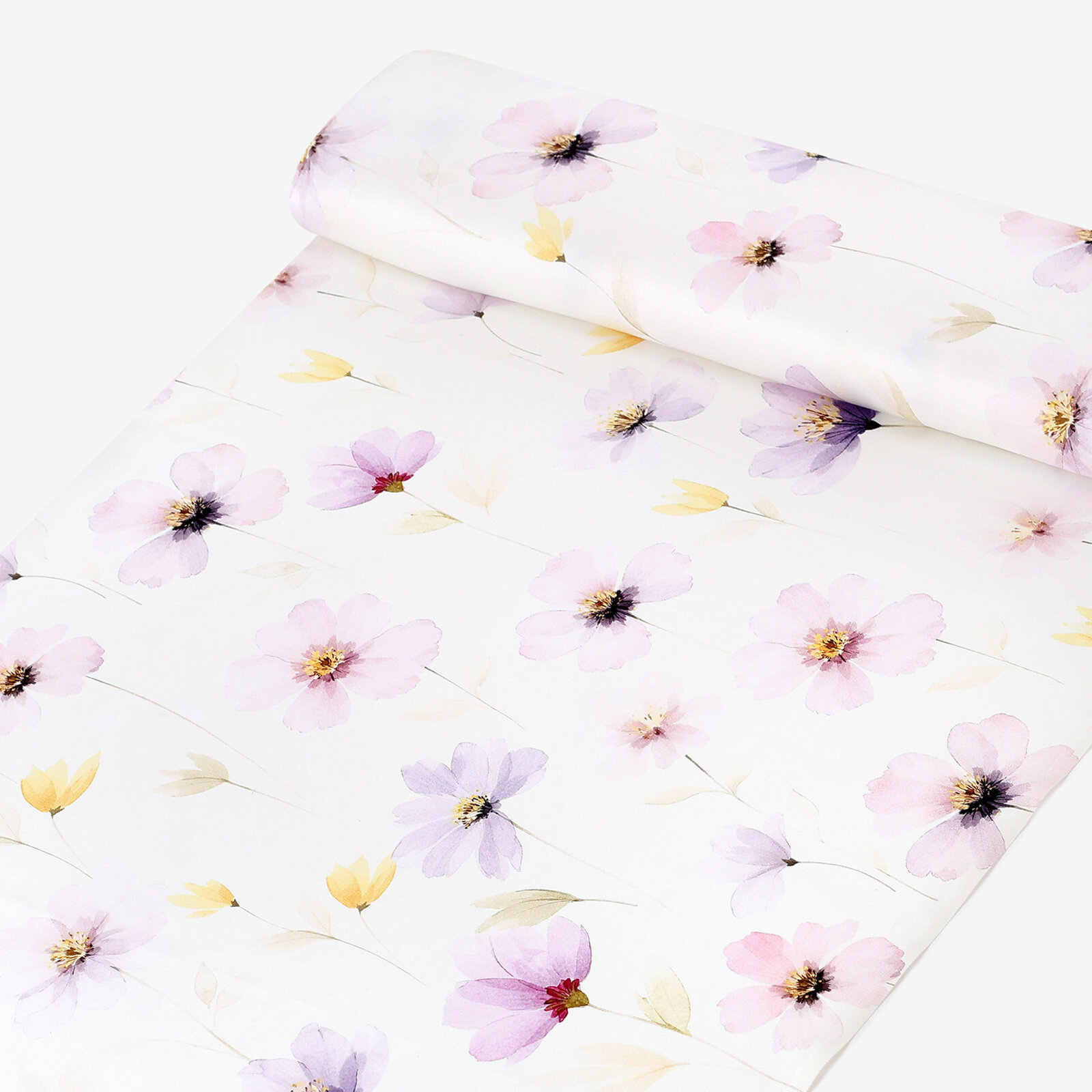 Mako-Satin - Lila Blüten