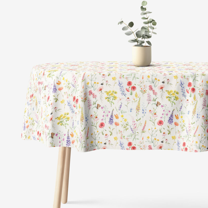 Ovale Tischdecke Valencia - Blühende Wiese