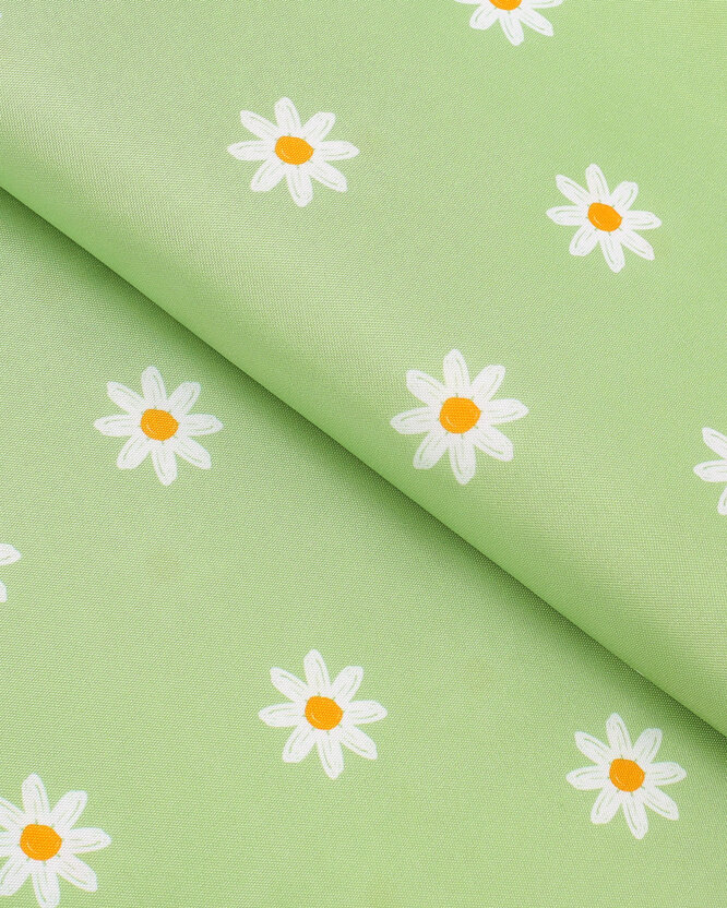 Teflonstoff für Tischdecken - Margeriten auf Grün