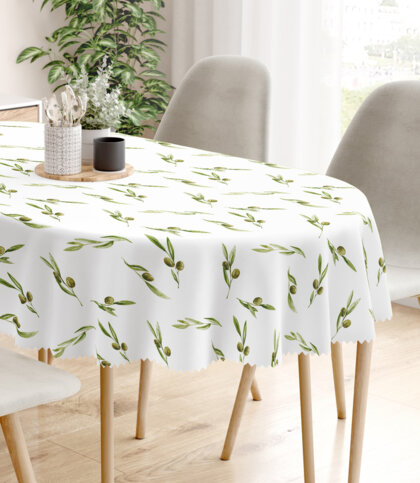 Ovale Tischdecke Teflon - Oliven