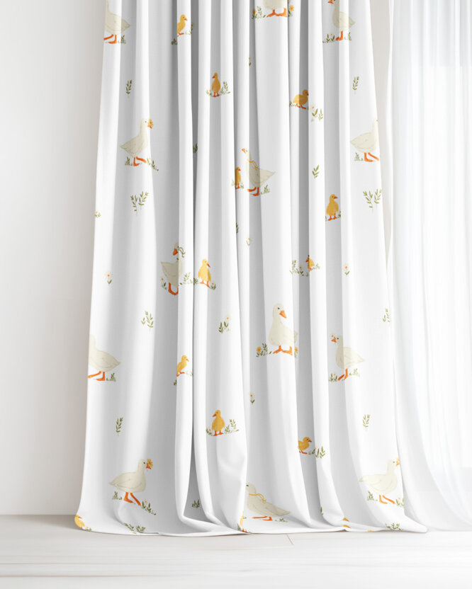 Ostern Vorhang aus Baumwolle - Enten