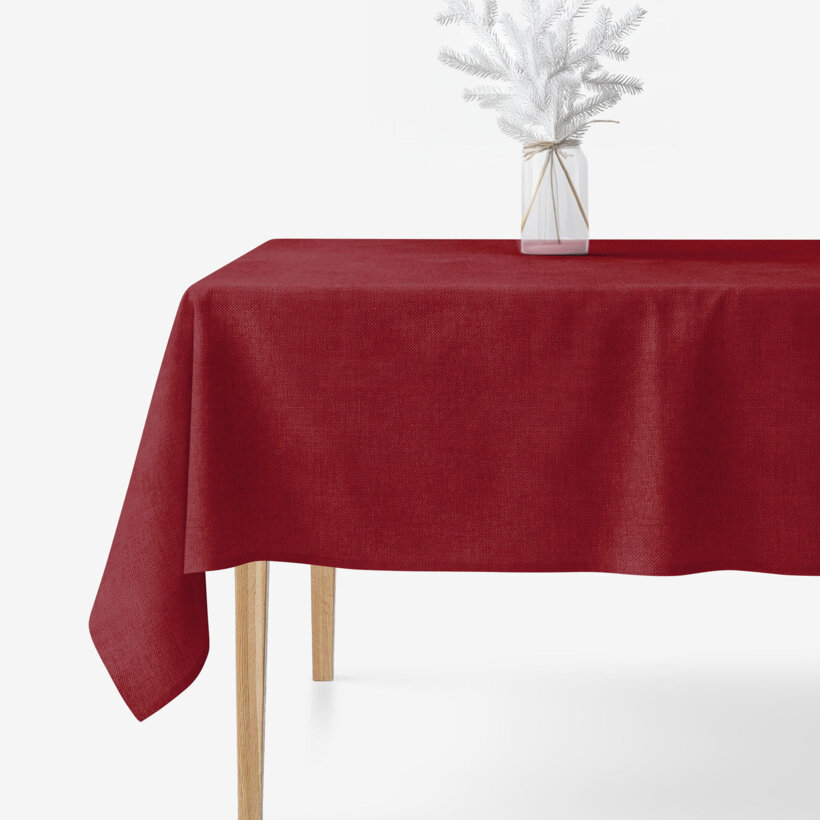 Weihnachtliche eckige Tischdecke Malaga - dunkel rot