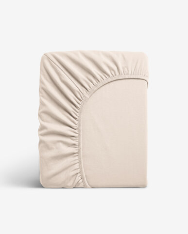 Elastisches Jersey-Spannbettlaken - beige