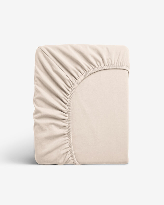 Elastisches Jersey-Spannbettlaken - beige