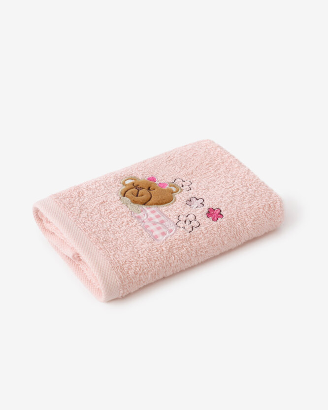 Kinder-Frottierhandtuch - Bärchen auf Rosa
