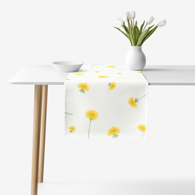 Tischläufer aus 100% Baumwolle - Löwenzahn