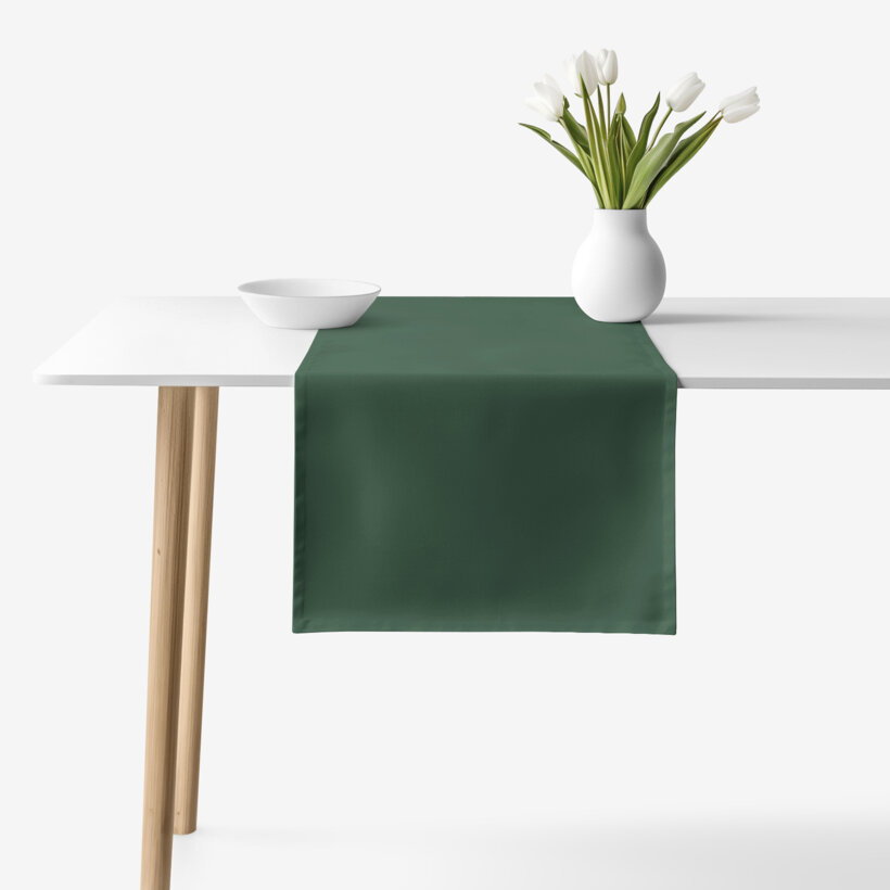 Tischläufer aus 100% Baumwolle - dunkelgrün
