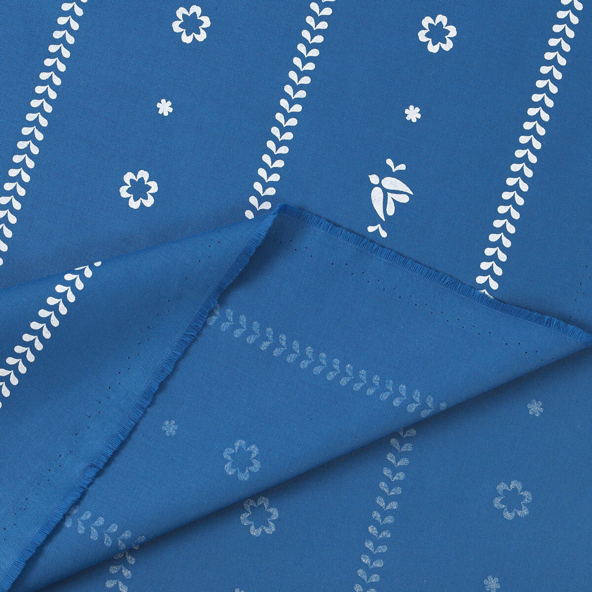 Baumwollstoff - Blaue Folklore