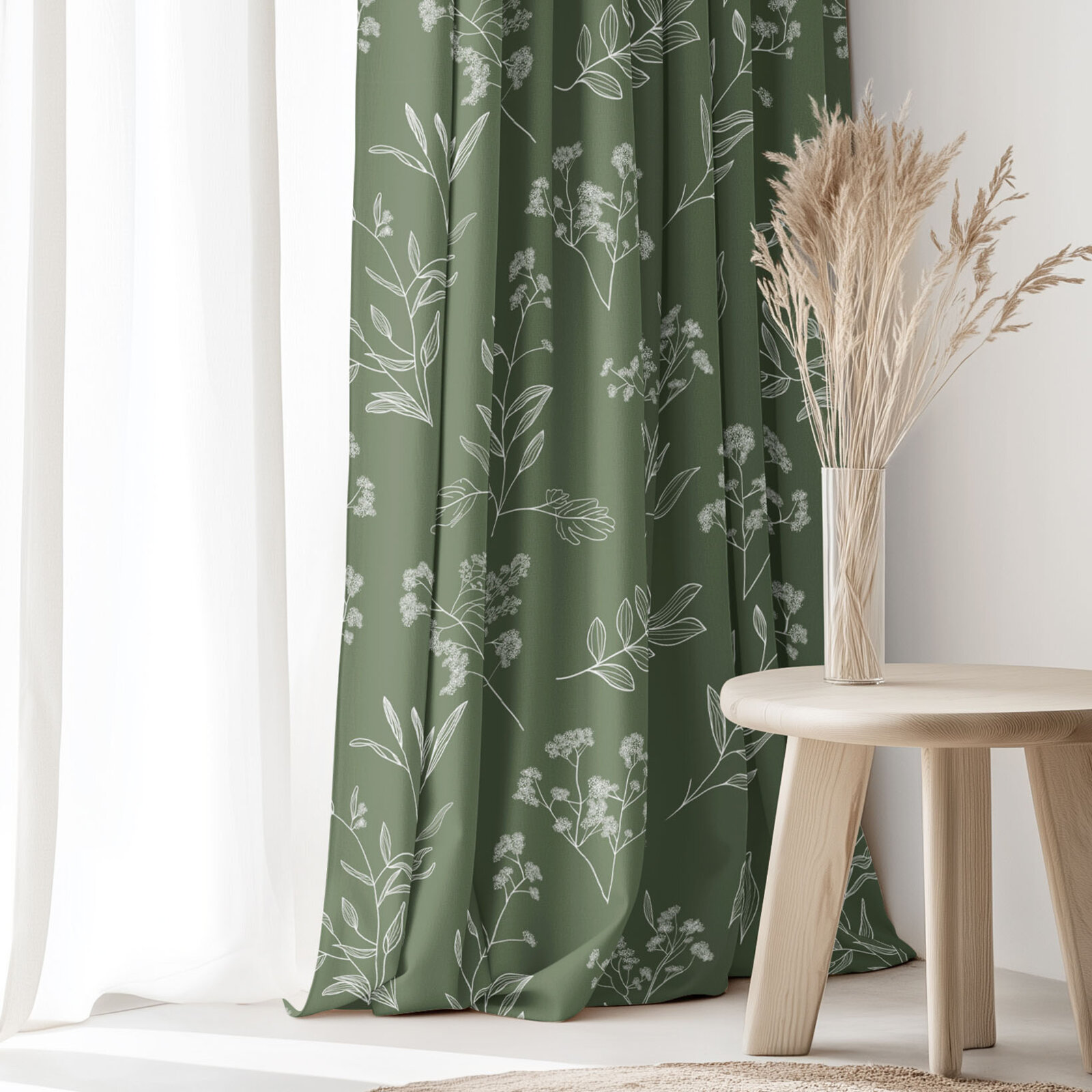 Vorhang aus Baumwolle - Kräuterblätter