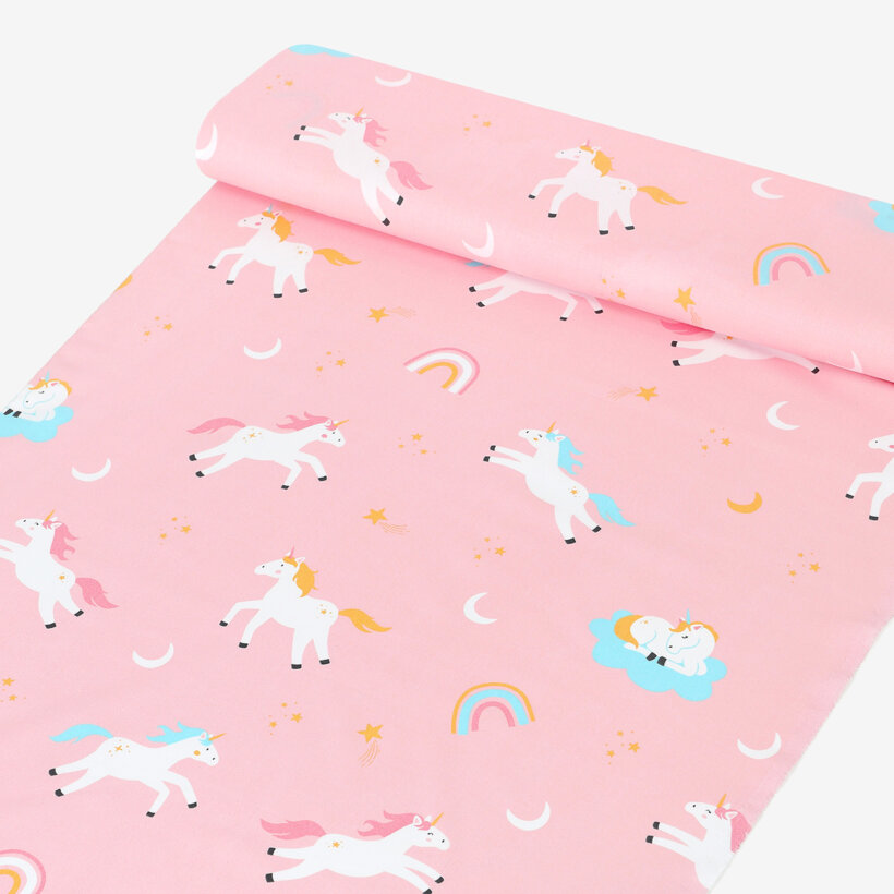 Baumwollstoff - Lustige Einhörner