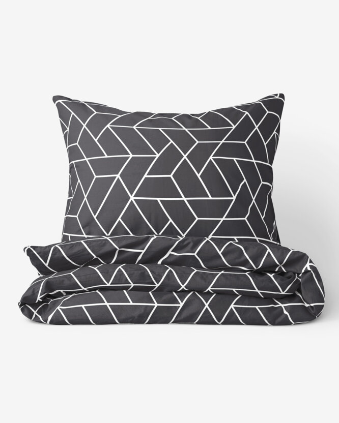 Bettwäsche aus Baumwolle - Mosaik auf Dunkelgrau