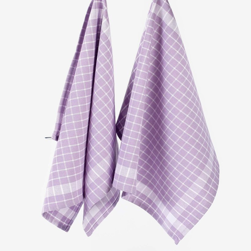 Küchentuch aus Baumwolle - lilas Karo
