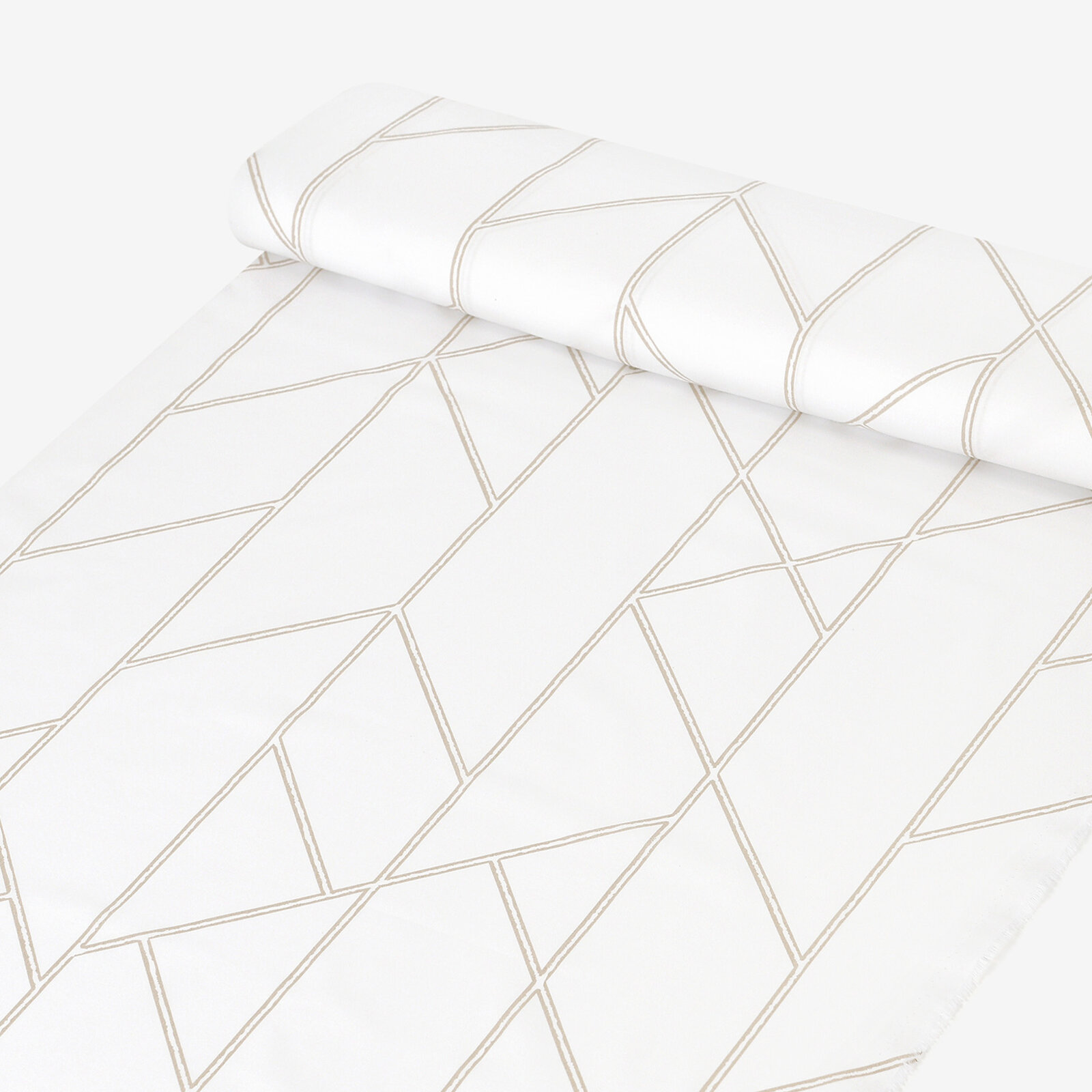 Baumwollstoff - Geometrische Linien auf Weiß