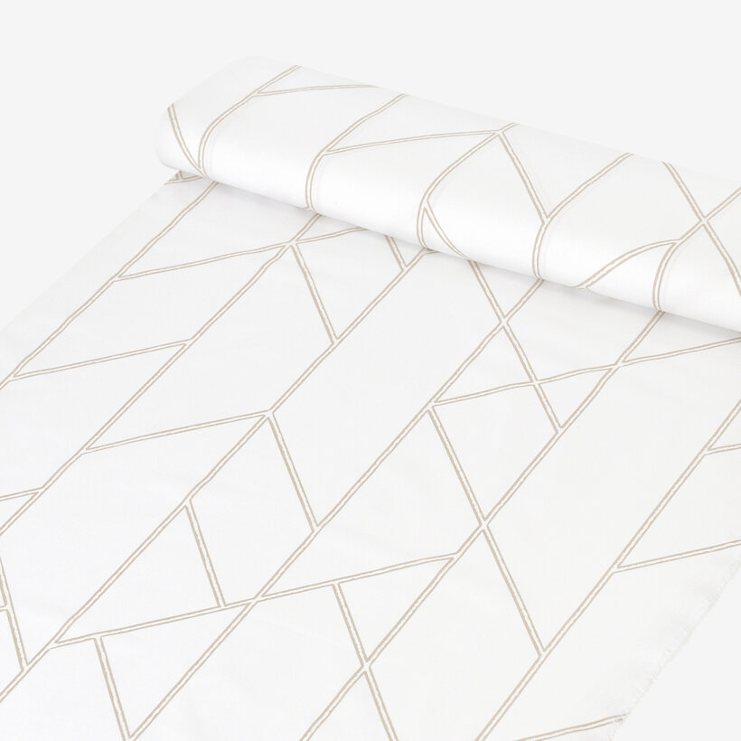 Baumwollstoff - Geometrische Linien auf Weiß