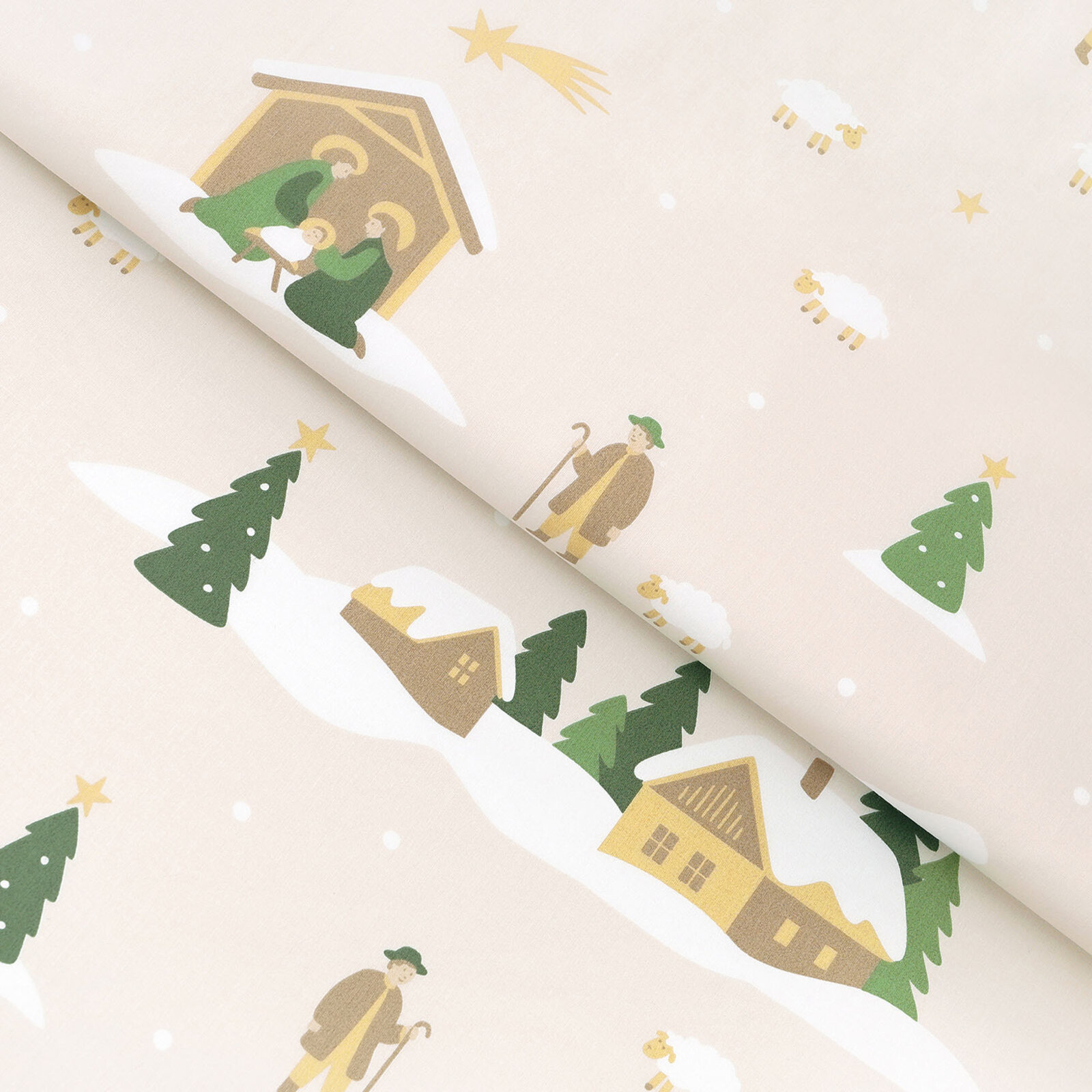 Weihnachtlicher Baumwollstoff - Weihnachtslieder