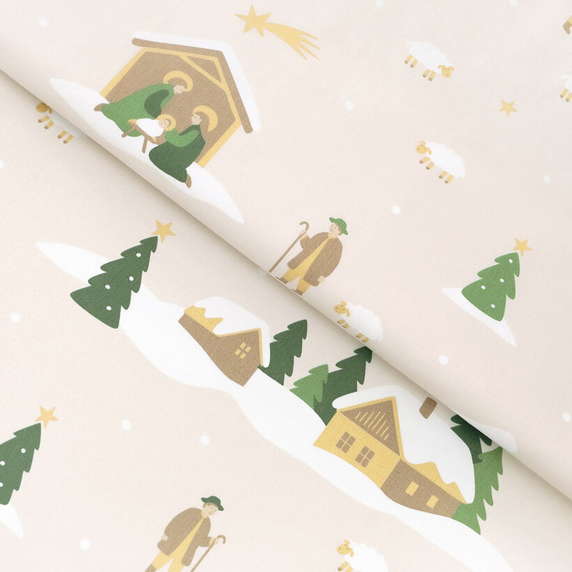 Weihnachtlicher Baumwollstoff - Weihnachtslieder