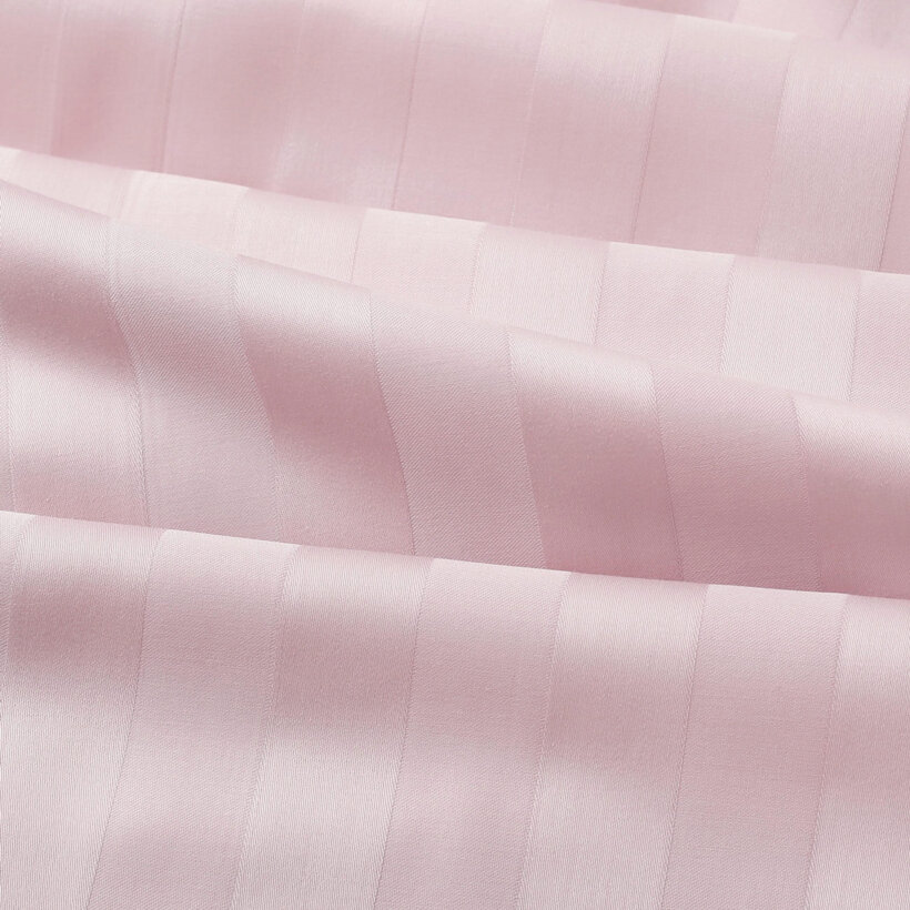 Damast-Bettwäsche - altrosa Streifen mit Satin-Glanz